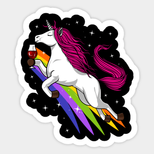 Unicorn Wine Party Sticker